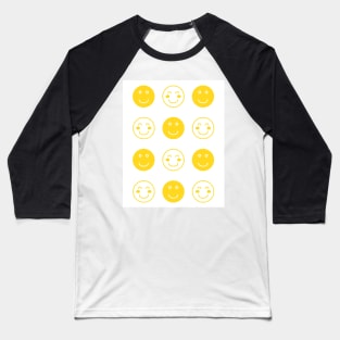Smiling face pattern, positive emotion print Baseball T-Shirt